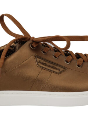 Dolce & Gabbana Golden Metallic Leather Sneakers