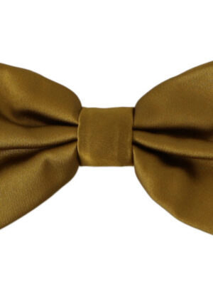 Dolce & Gabbana Elegant Mustard Silk Bow Tie