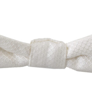 Dolce & Gabbana Elegant White Silk Bow Tie