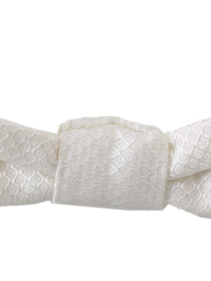 Dolce & Gabbana Elegant White Silk Bow Tie