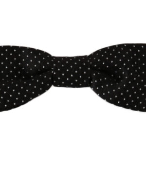 Dolce & Gabbana Elegant Black Polka Dot Silk Bow Tie