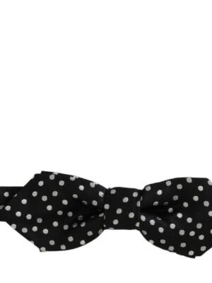 Dolce & Gabbana Elegant Black Polka Dot Silk Bow Tie