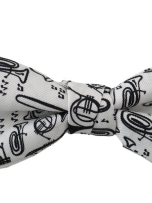 Dolce & Gabbana Elegant White Silk Bow Tie for Sophisticated Evenings