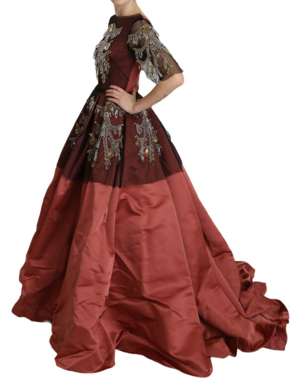 Dolce & Gabbana Elegant Crystal Embellished Silk Gown - Image 3