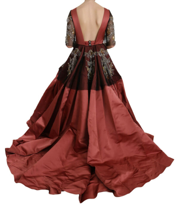 Dolce & Gabbana Elegant Crystal Embellished Silk Gown - Image 4