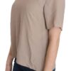 Dolce & Gabbana Elegant Beige Silk Blend Crew Neck Blouse - Image 2