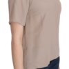Dolce & Gabbana Elegant Beige Silk Blend Crew Neck Blouse - Image 4