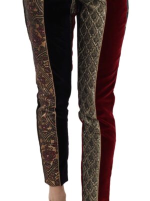 Dolce & Gabbana Elegant Multicolor Jacquard Cropped Pants