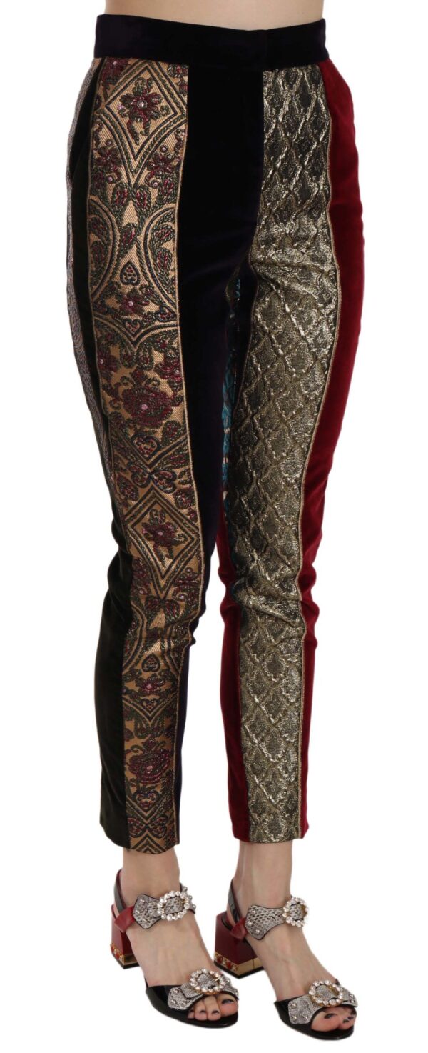 Dolce & Gabbana Elegant Multicolor Jacquard Cropped Pants - Image 2