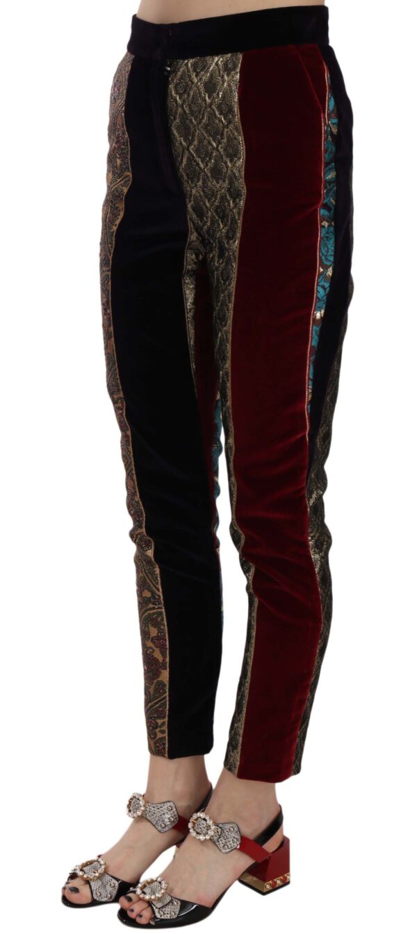 Dolce & Gabbana Elegant Multicolor Jacquard Cropped Pants - Image 3