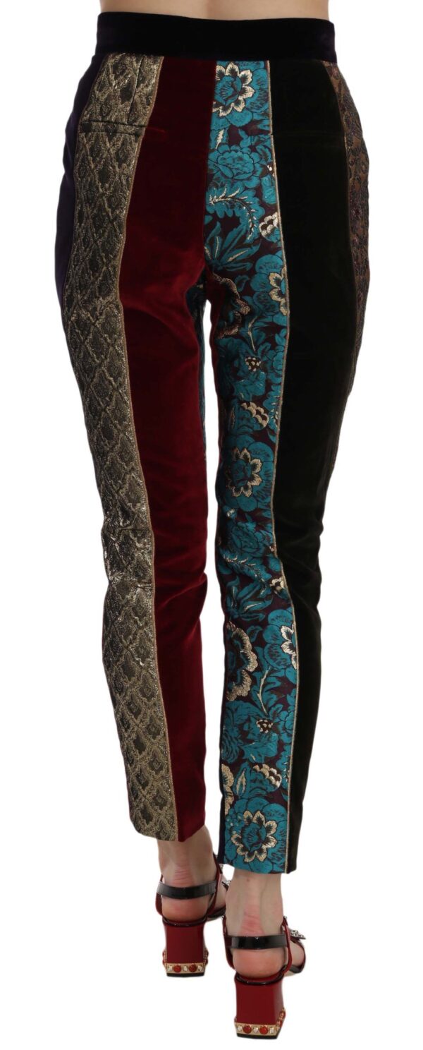Dolce & Gabbana Elegant Multicolor Jacquard Cropped Pants - Image 4