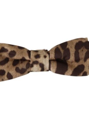 Dolce & Gabbana Exquisite Silk Leopard Print Bow Tie