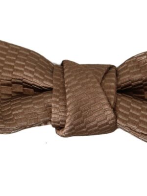 Dolce & Gabbana Elegant Brown Gold Bow Tie