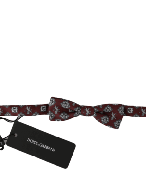 Dolce & Gabbana Elegant Bordeaux Silk Bow Tie