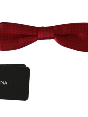 Dolce & Gabbana Elegant Red Dotted Silk Bow Tie