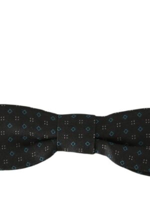 Dolce & Gabbana Elegant Gray Silk Patterned Bow Tie
