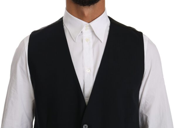 Dolce & Gabbana Sleek Black Cotton Blend Dress Vest - Image 3