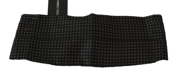 Dolce & Gabbana Elegant Black Dotted Silk Cummerbund - Image 3