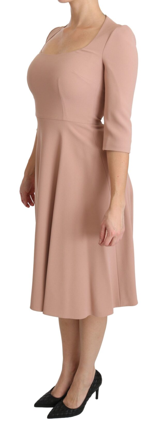 Dolce & Gabbana Elegant Light Pink A-Line Knee Length Dress - Image 3