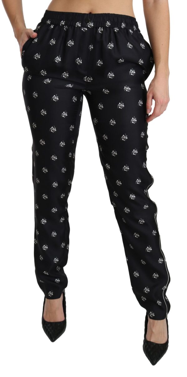 Dolce & Gabbana Elegant Mid Waist Skinny Silk Pants - Image 5