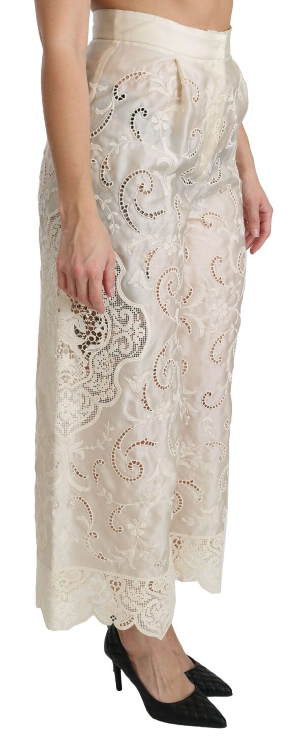 Dolce & Gabbana Elegant High Waist Palazzo Cropped Pants - Image 2