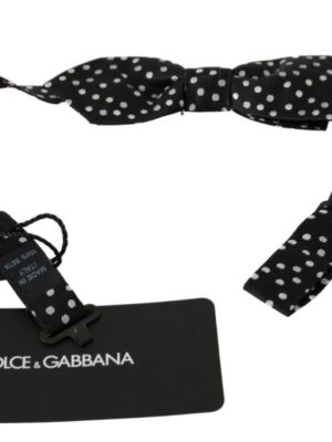 Dolce & Gabbana Elegant Black Polka Dot Silk Bow Tie