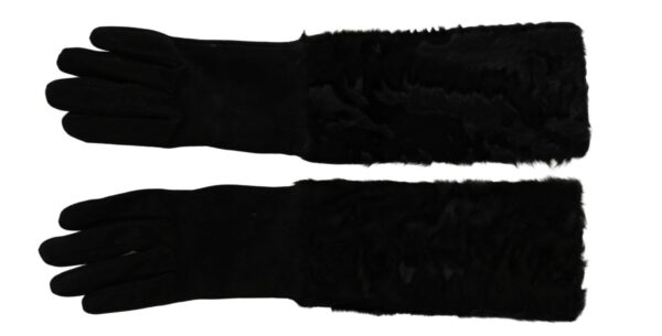 Dolce & Gabbana Elegant Elbow Length Suede Gloves - Image 4