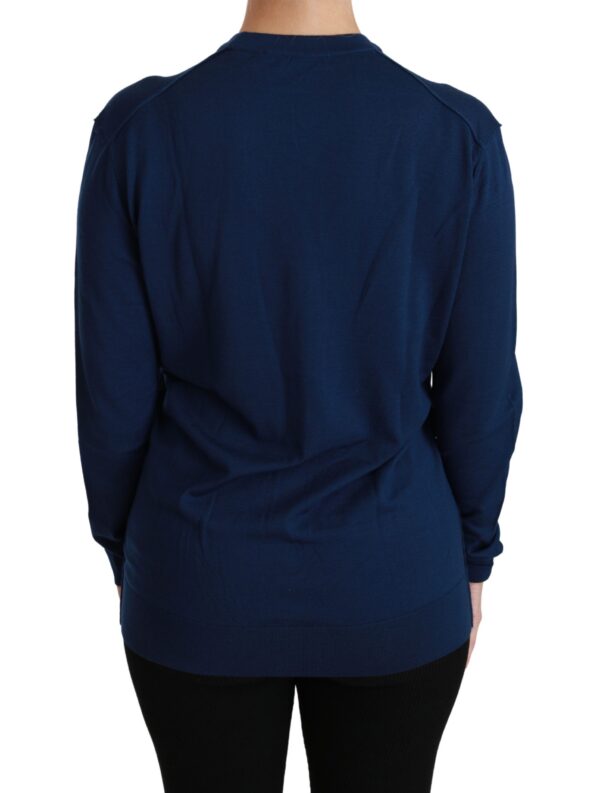 Dolce & Gabbana Elegant Blue Virgin Wool Cardigan - Image 4