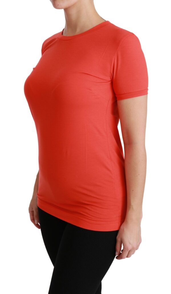 Dolce & Gabbana Elegant Red Crewneck Short Sleeve Tee - Image 3