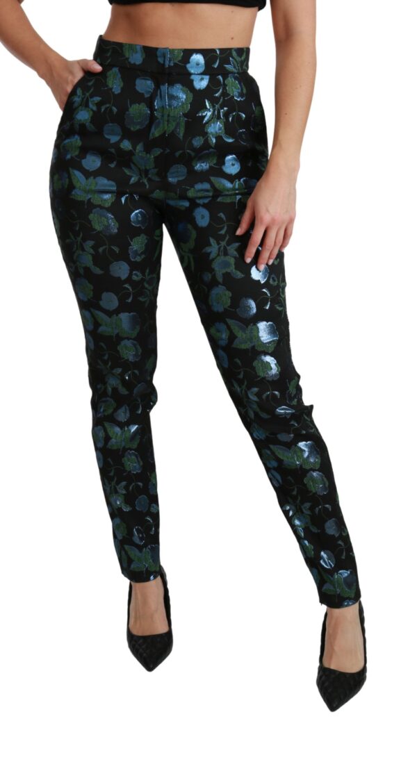 Dolce & Gabbana Floral High Waist Skinny Trousers - Image 2