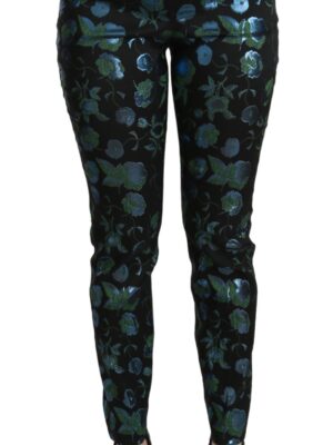 Dolce & Gabbana Floral High Waist Skinny Trousers