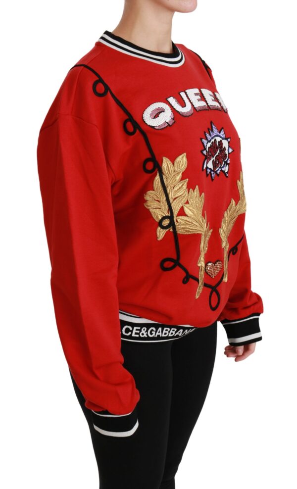 Dolce & Gabbana Radiant Red Sequined Crew Neck Sweater - Image 2
