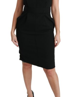 Dolce & Gabbana Elegant Knee-Length Sheath Dress in Black