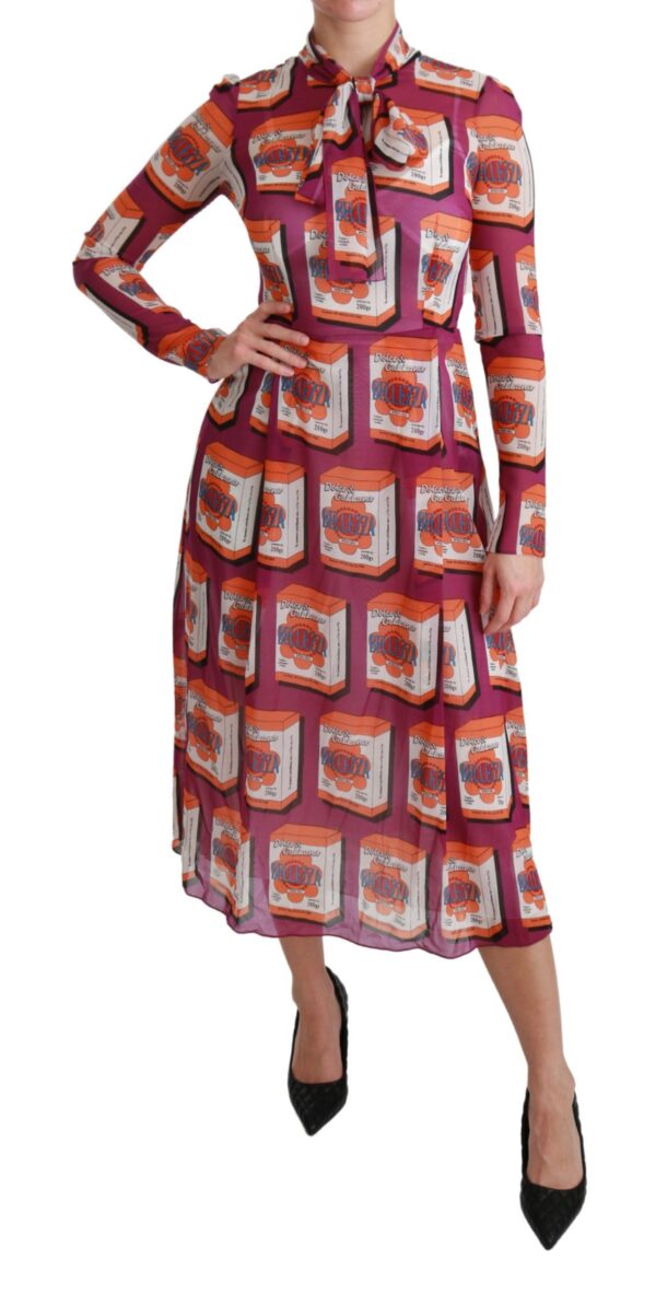 Dolce & Gabbana Elegant Bellezza Print Silk Maxi Dress - Image 6