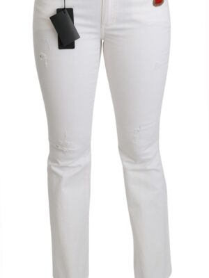 Dolce & Gabbana Chic Flared Mid Waist Embroidered Pants