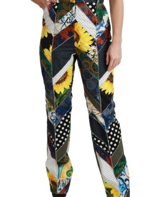 Dolce & Gabbana Elegant High Waist Multicolor Straight Pants