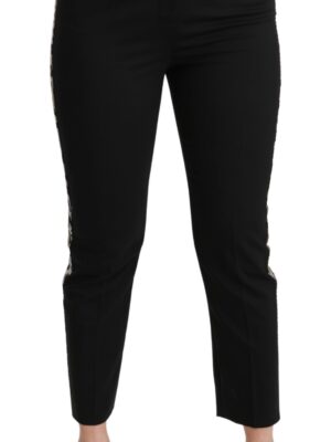 Dolce & Gabbana Gold Leopard Jacquard High Waist Pants