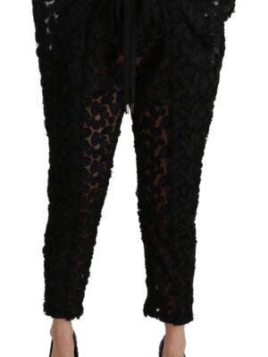 Dolce & Gabbana Chic Tapered High Waist Lace Pants