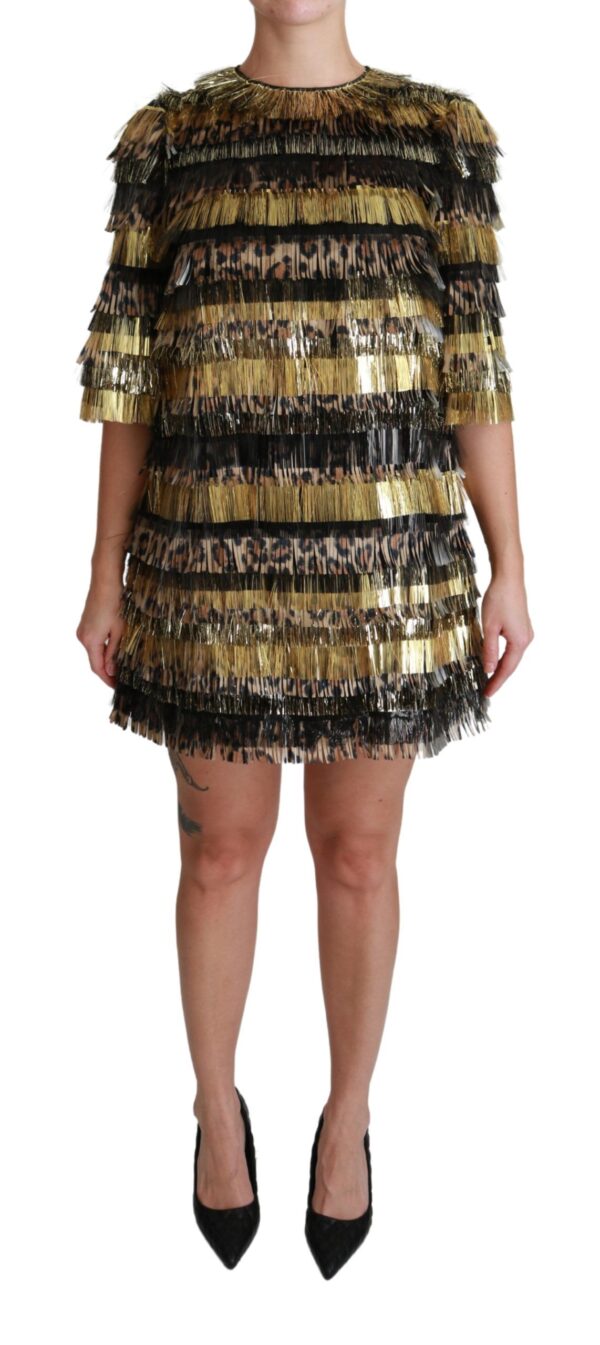 Dolce & Gabbana Elegant Sheath Mini Leopard Dress - Image 2