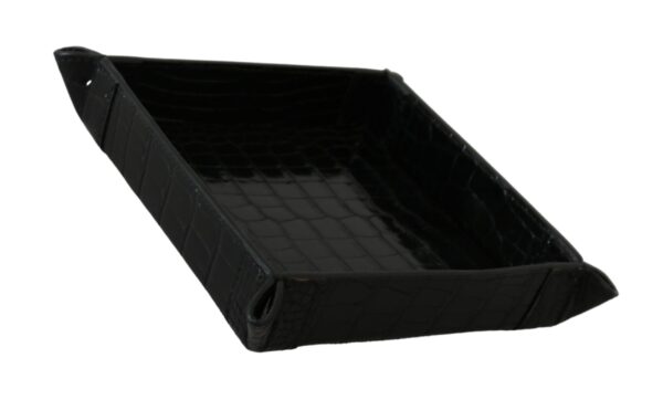 Dolce & Gabbana Elegant Black Exotic Skin Entry Tray - Image 2