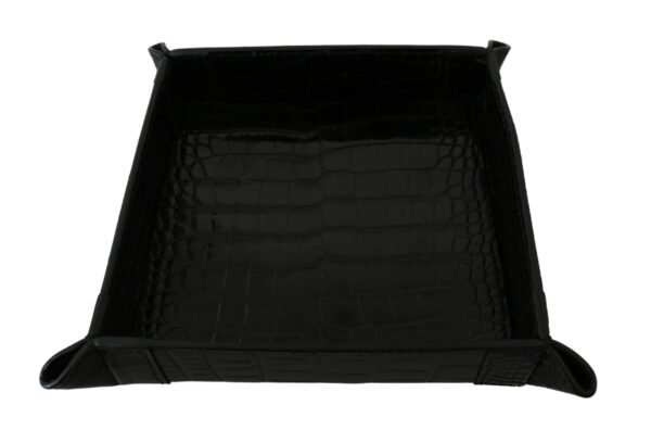 Dolce & Gabbana Elegant Black Exotic Skin Entry Tray - Image 3