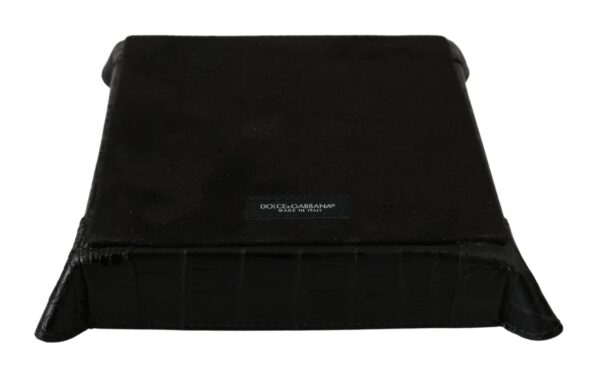 Dolce & Gabbana Elegant Black Exotic Skin Entry Tray - Image 4