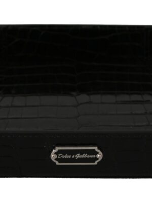Dolce & Gabbana Elegant Black Exotic Skin Entry Tray