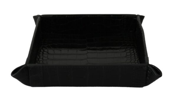 Dolce & Gabbana Elegant Black Exotic Skin Entry Tray - Image 5