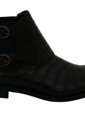 Dolce & Gabbana Elegant Derby Brogue Boots in Exotic Leather