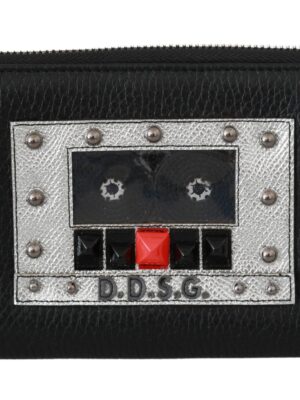 Dolce & Gabbana Elegant Black Leather Zip Continental Wallet