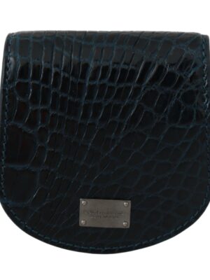 Dolce & Gabbana Exquisite Dark Blue Coin Case Wallet