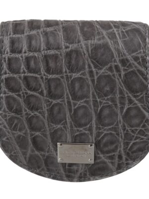 Dolce & Gabbana Exotic Gray Leather Condom Case Wallet