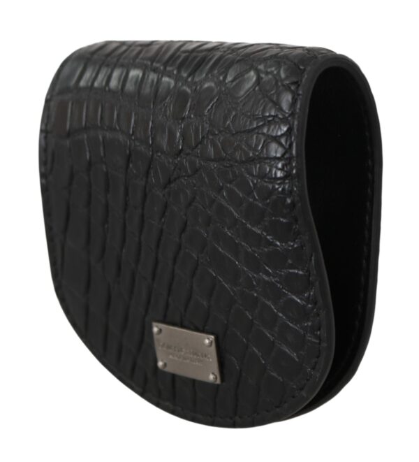 Dolce & Gabbana Sleek Black Leather Coin Case Wallet - Image 2