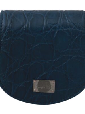 Dolce & Gabbana Sleek Blue Caimano Condom Case Wallet